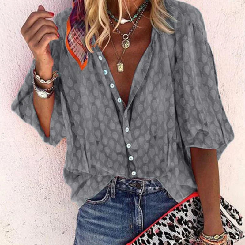 Claire | Stylish Printed Blouse with Button Front