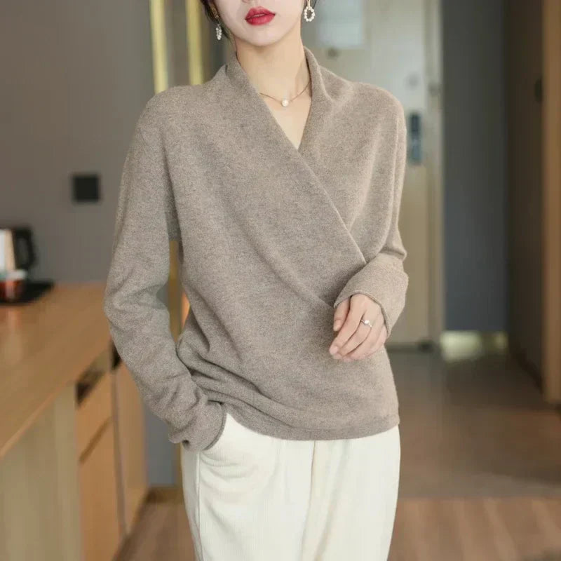 Mabel | Chic Lightweight Knit Top with Wrap Neck