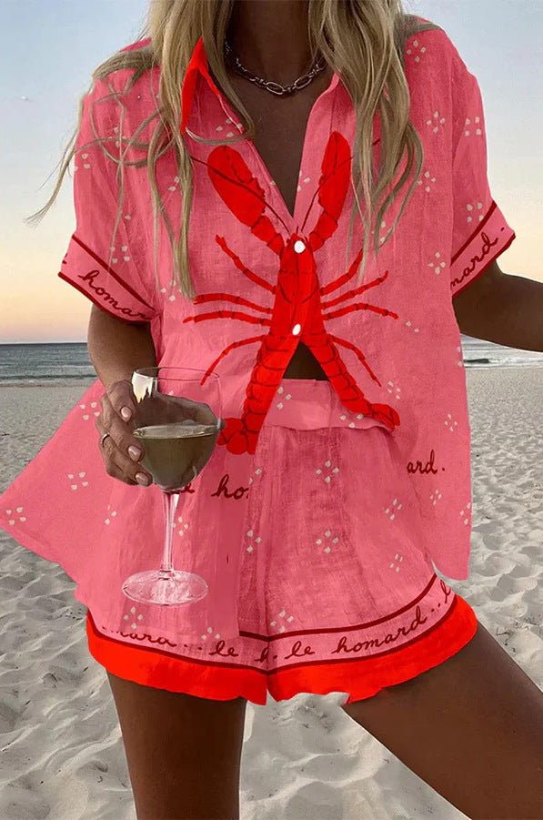 Women's Two-Piece Set | Printed Surface Detail