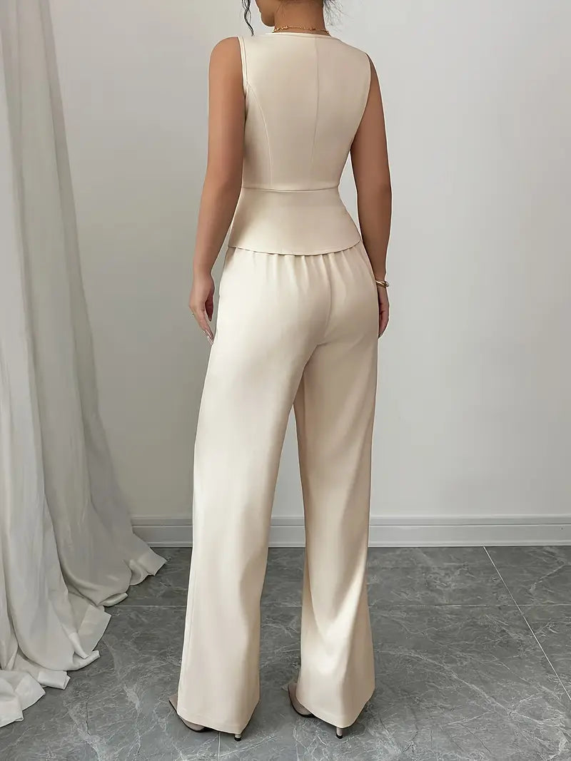 Victoria | Effortless Sleeveless Top and Wide-Leg Pants Set