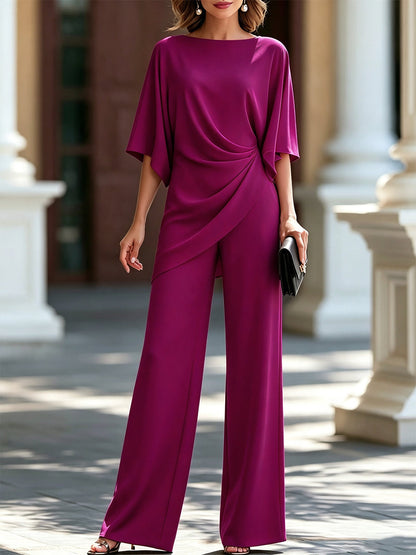 Jamie | Elegant draped waist two-piece ensemble