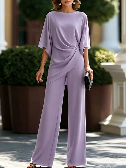 Jamie | Elegant draped waist two-piece ensemble
