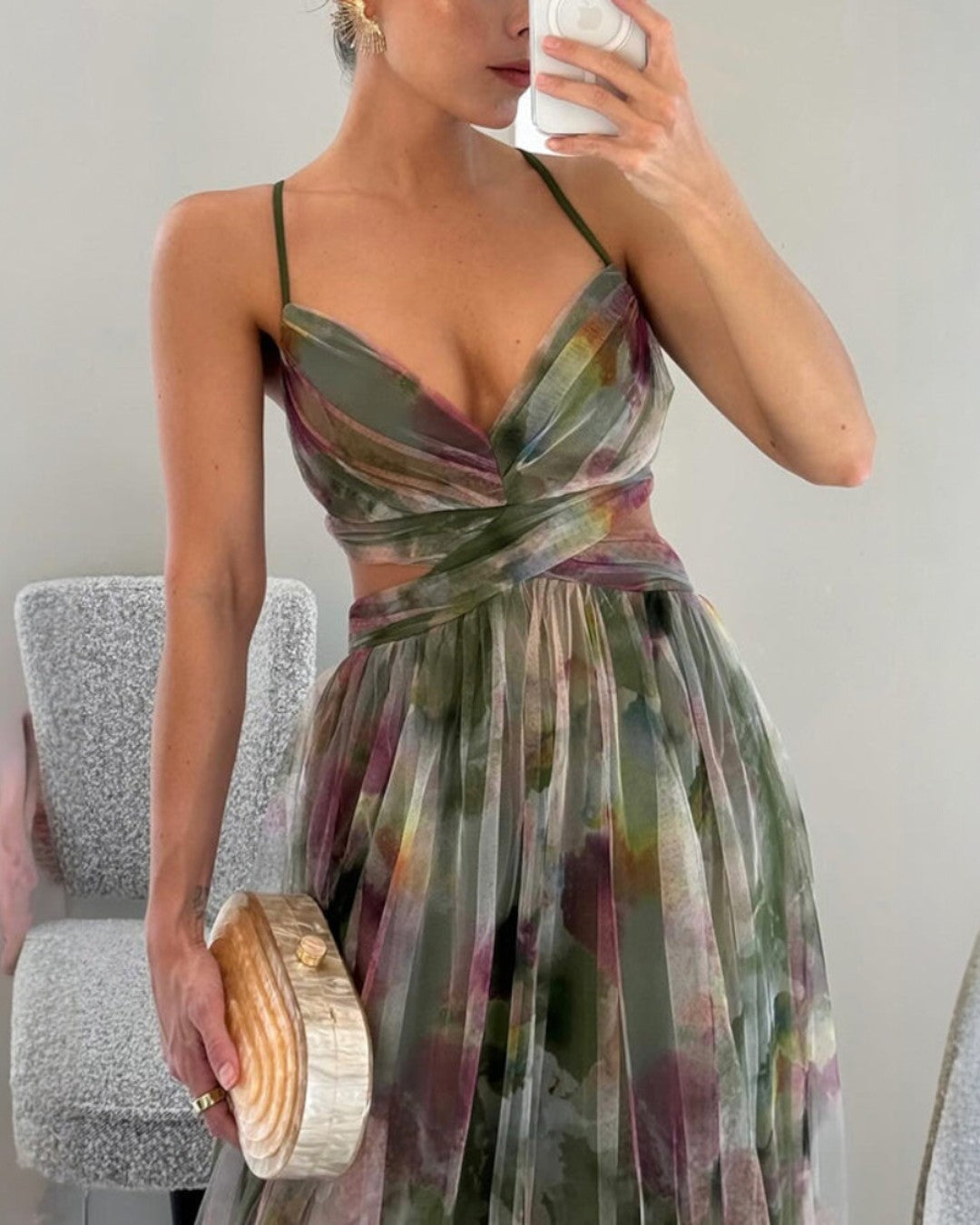 Bryony | Watercolour Chiffon Maxi Dress