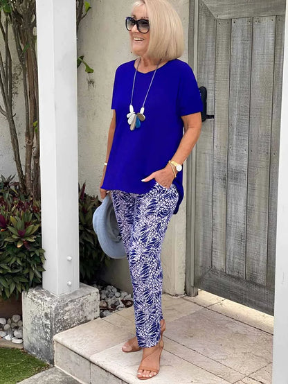 Women's Coastal Set | Matching Outfit With Patterned Bottom