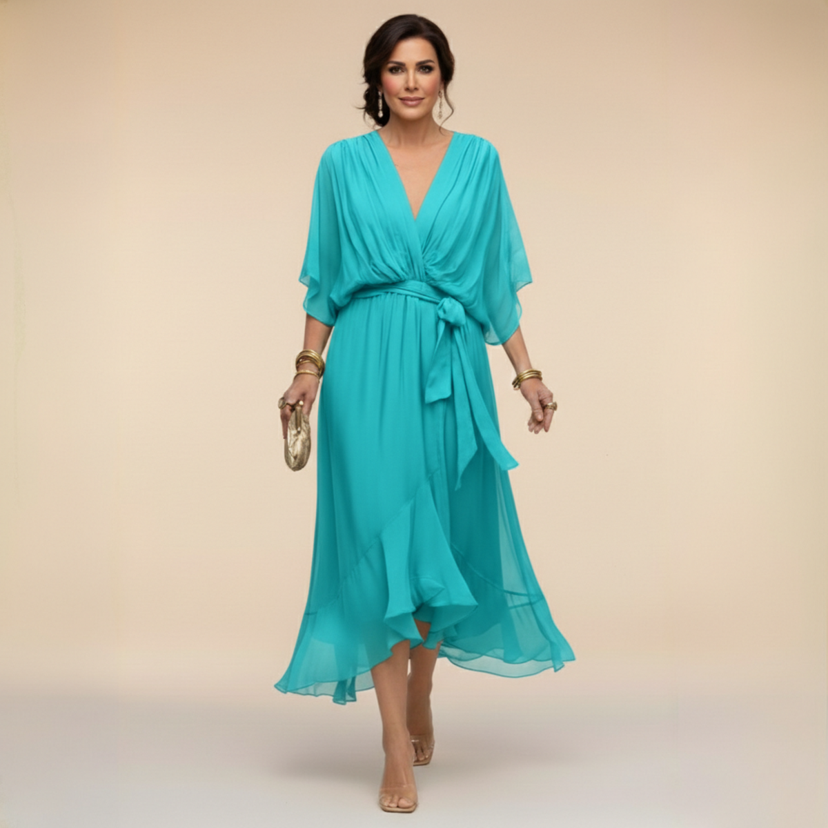 Verity | V Neck Midi Dress