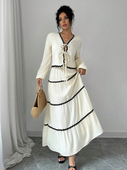 Women's Two-Piece Set | V-Neck Ruffled