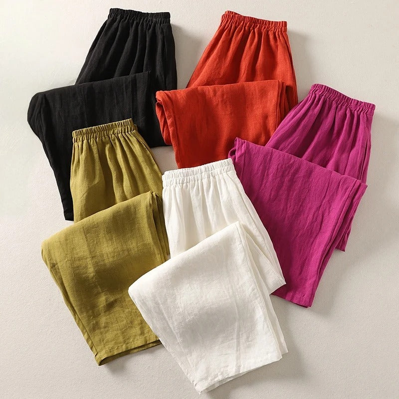 Amalia | Lightweight cotton-linen trousers for effortless style