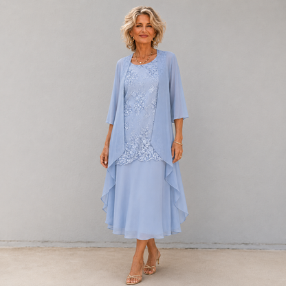Naomi | Elegant chiffon two-piece dress for timeless style