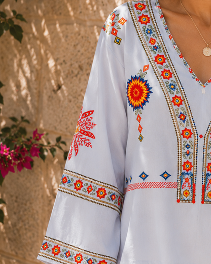 Penelope | Chic V-Neck Bohemian Summer Blouse