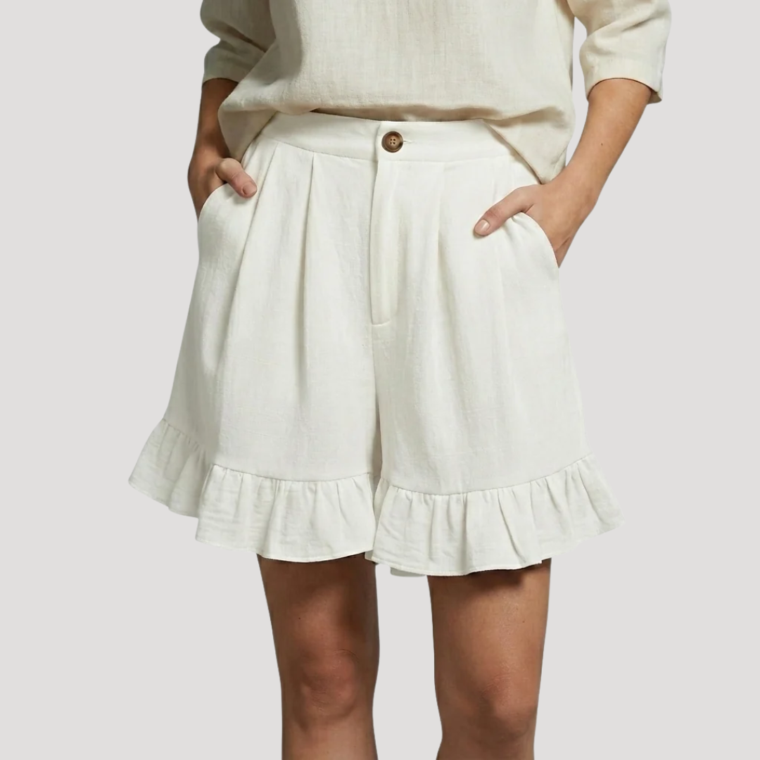 Isis | High Waist Ruffle Hem Shorts for Women