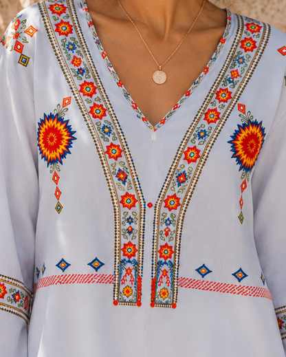 Penelope | Chic V-Neck Bohemian Summer Blouse