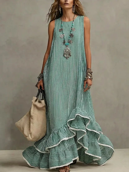 Grace  | Retro Ruffled Casual Maxi Dress