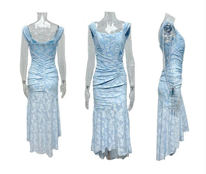 Selina | Lace Fishtail Midi Dress