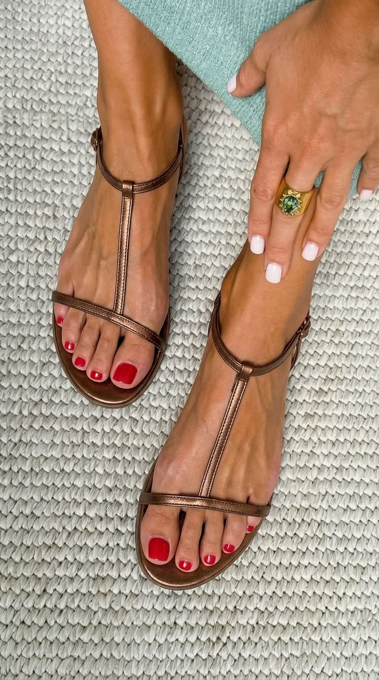 Rosalba | Spring Golden Sandals