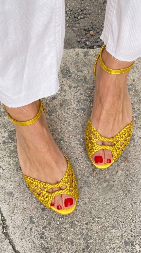 Isadora | Braided Gold Sandals