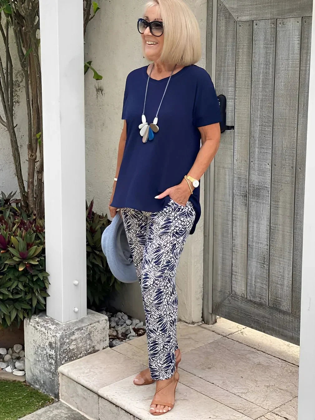 Women's Coastal Set | Matching Outfit With Patterned Bottom