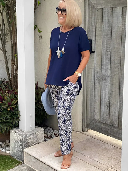 Women's Coastal Set | Matching Outfit With Patterned Bottom