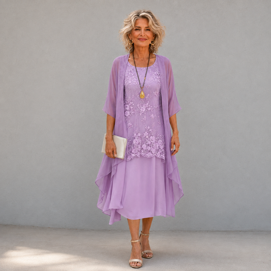 Naomi | Elegant chiffon two-piece dress for timeless style