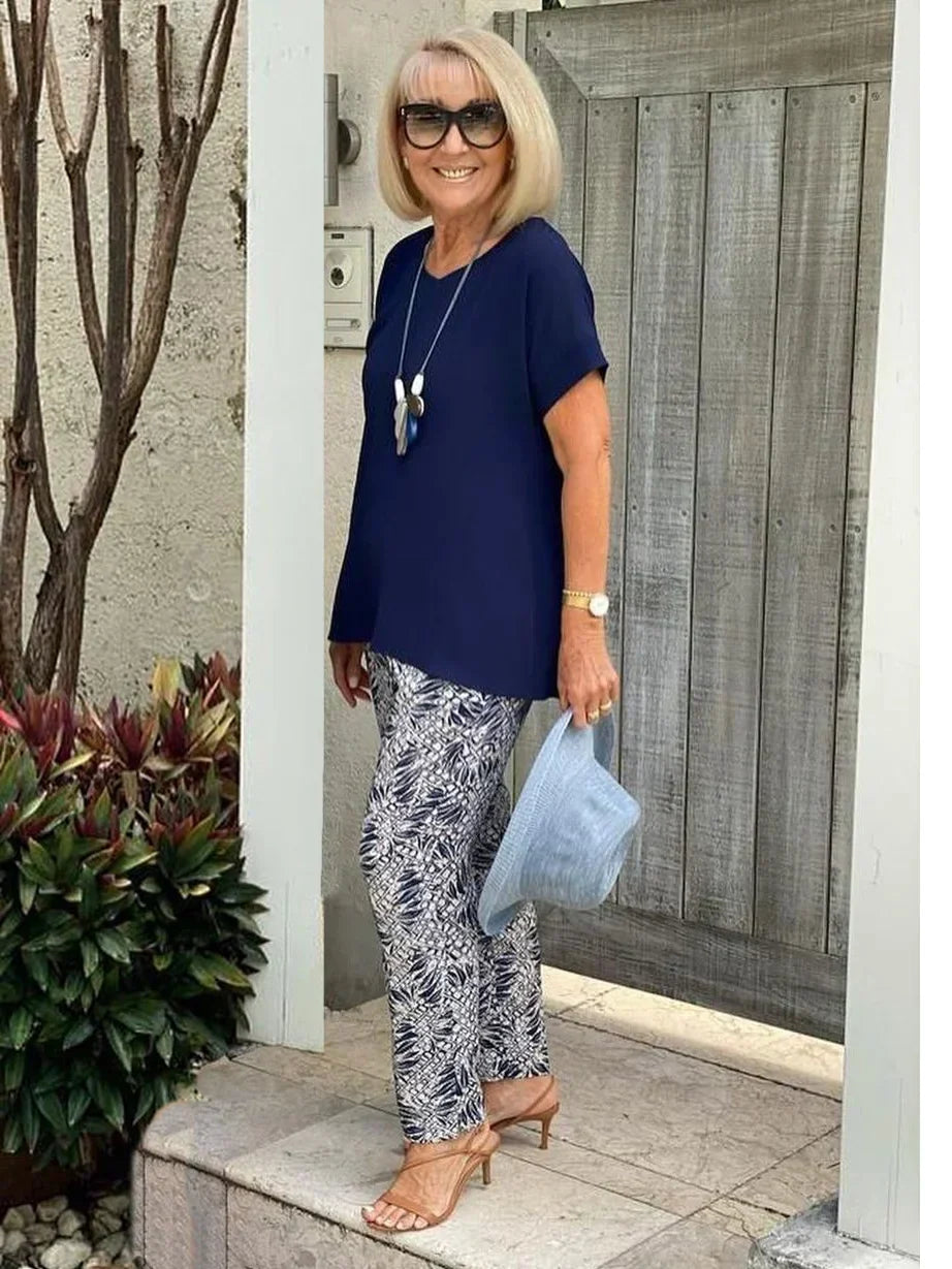 Women's Coastal Set | Matching Outfit With Patterned Bottom