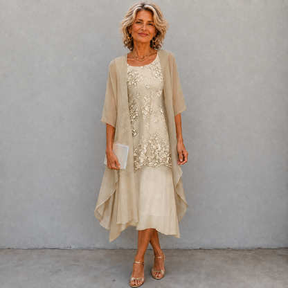 Naomi | Elegant chiffon two-piece dress for timeless style