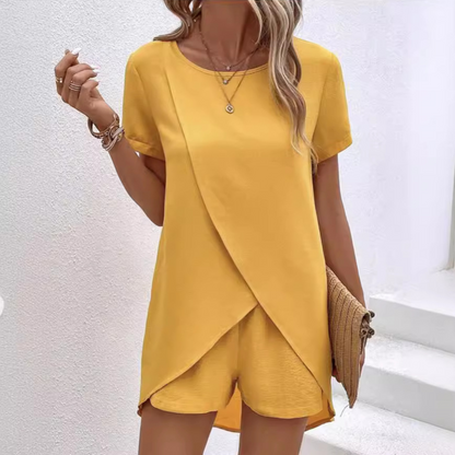 Women's Summer Co-ord Set | Short Sleeve Top Shorts