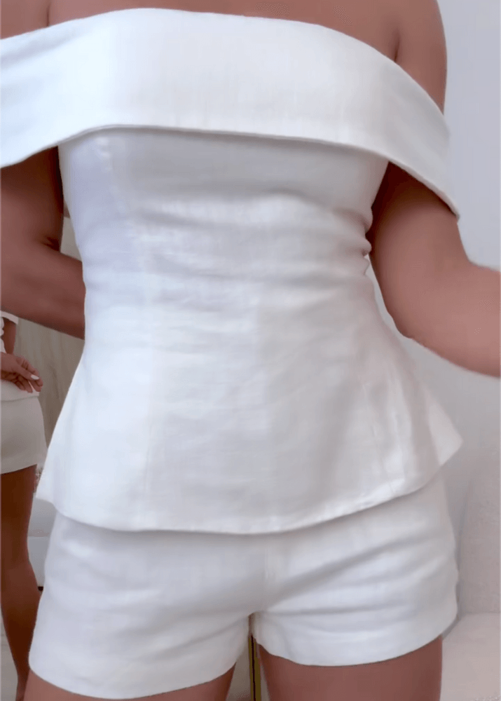 Women's Two-Piece Set | Strapless Style Top Short Pants