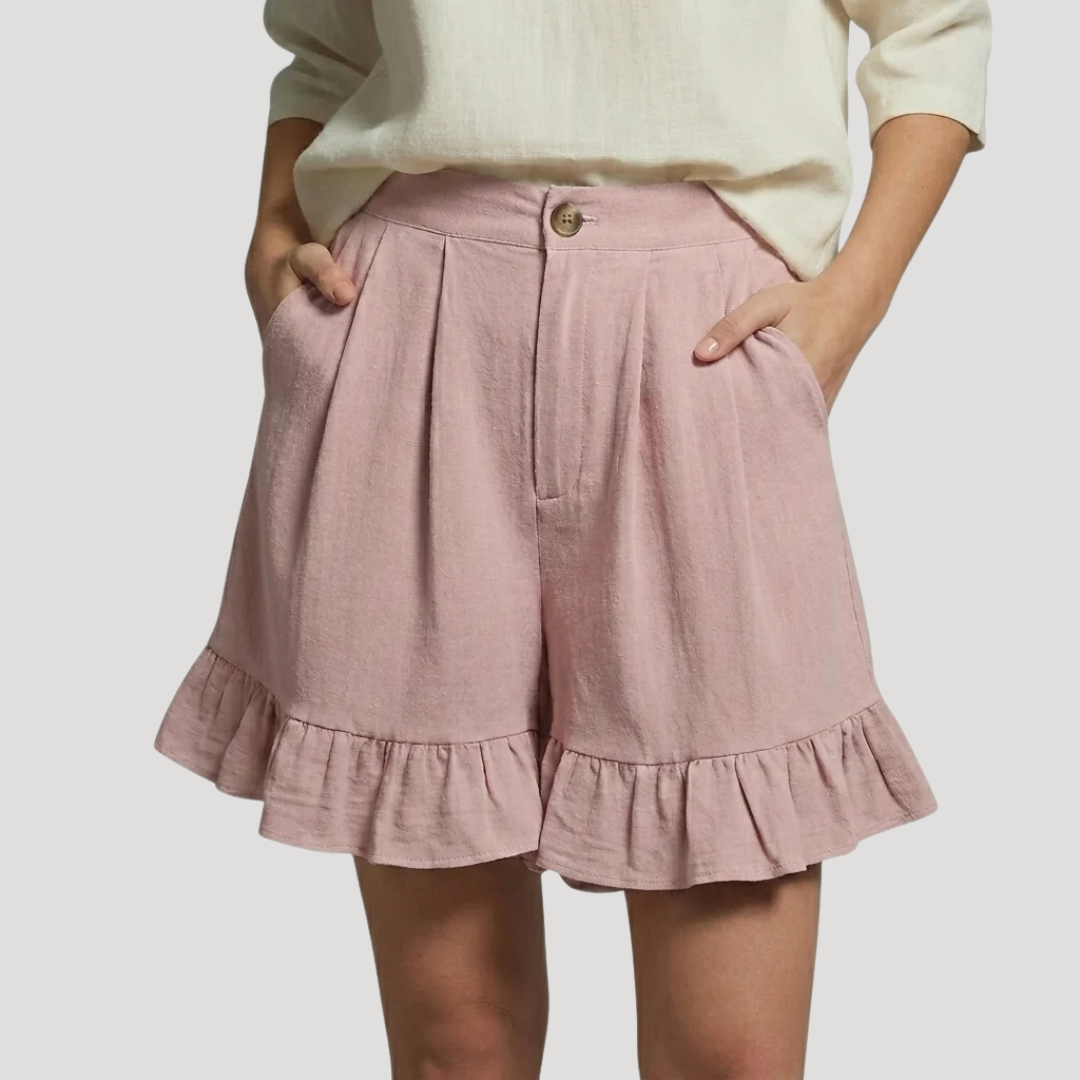 Isis | High Waist Ruffle Hem Shorts for Women