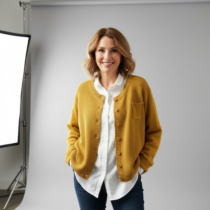 Solene | Refined oversized knit cardigan in soft hues