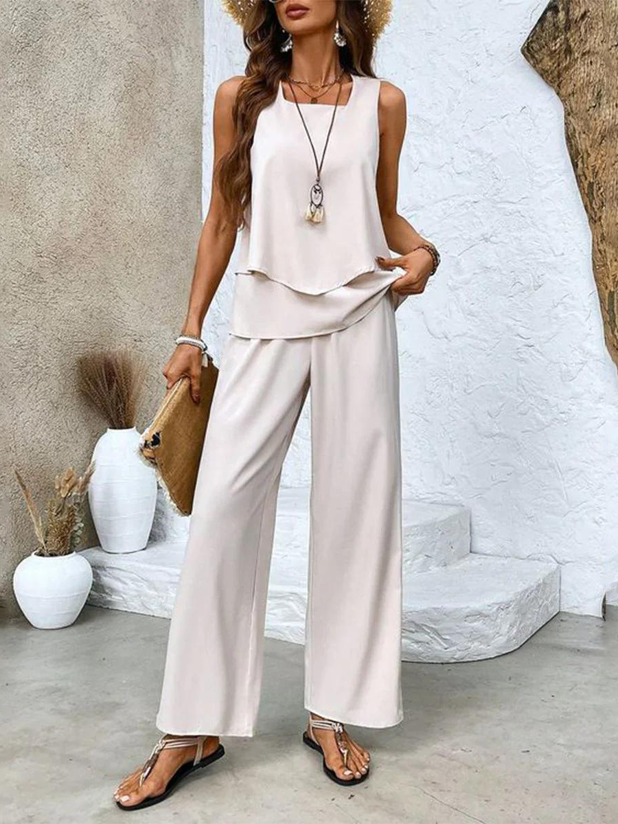 Women's Two-Piece Set | Matching Top and Pants