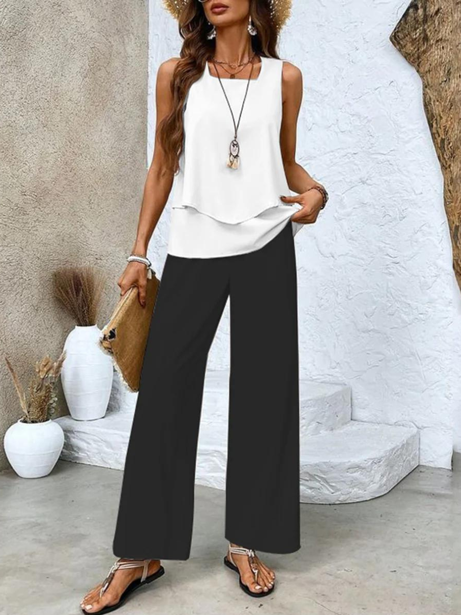 Women's Two-Piece Set | Matching Top and Pants