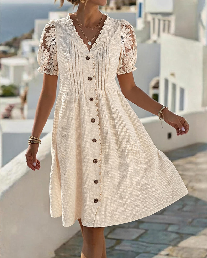Adele | Effortlessly elegant balloon sleeve midi dress