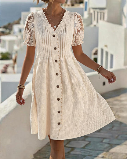 Adele | Effortlessly elegant balloon sleeve midi dress