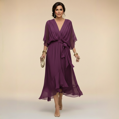 Verity | V Neck Midi Dress