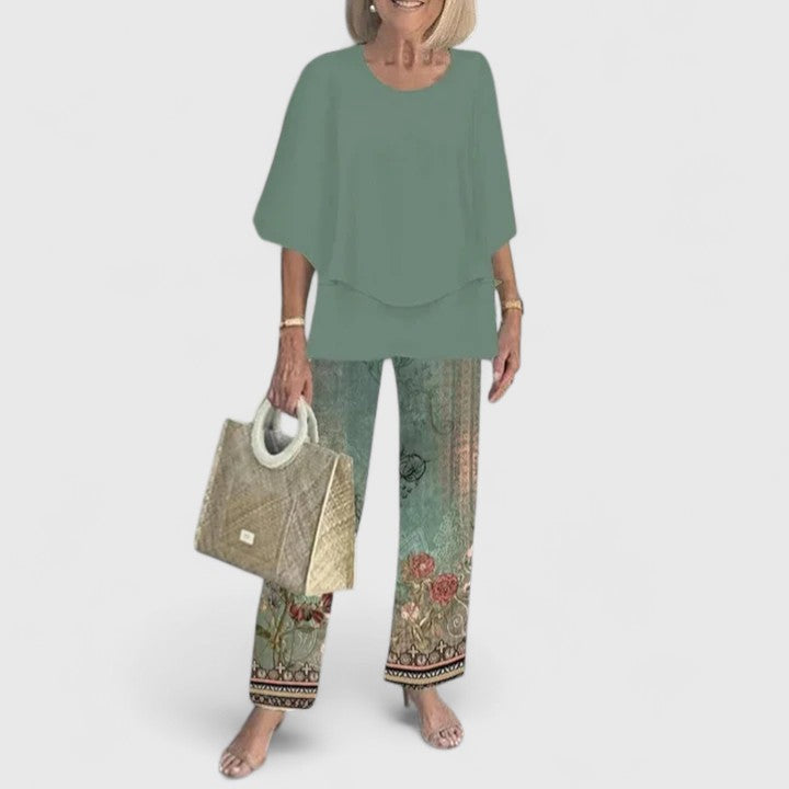 Women's Co-Ord Set | Wide-Leg Floral