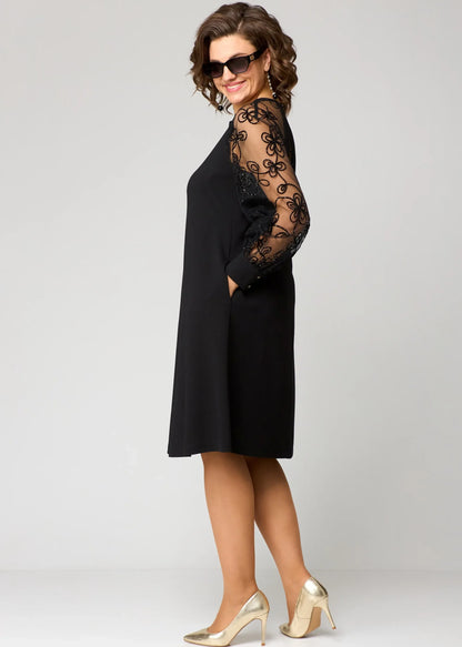 Jane | refined lace midi dress with elegant silhouette