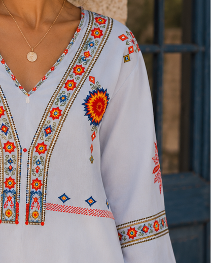 Penelope | Chic V-Neck Bohemian Summer Blouse