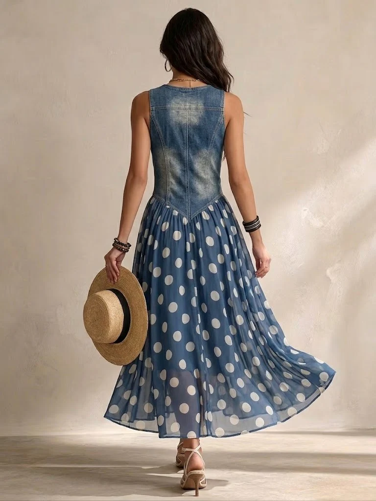 Pandora | Sleeveless V Neck Midi Dress