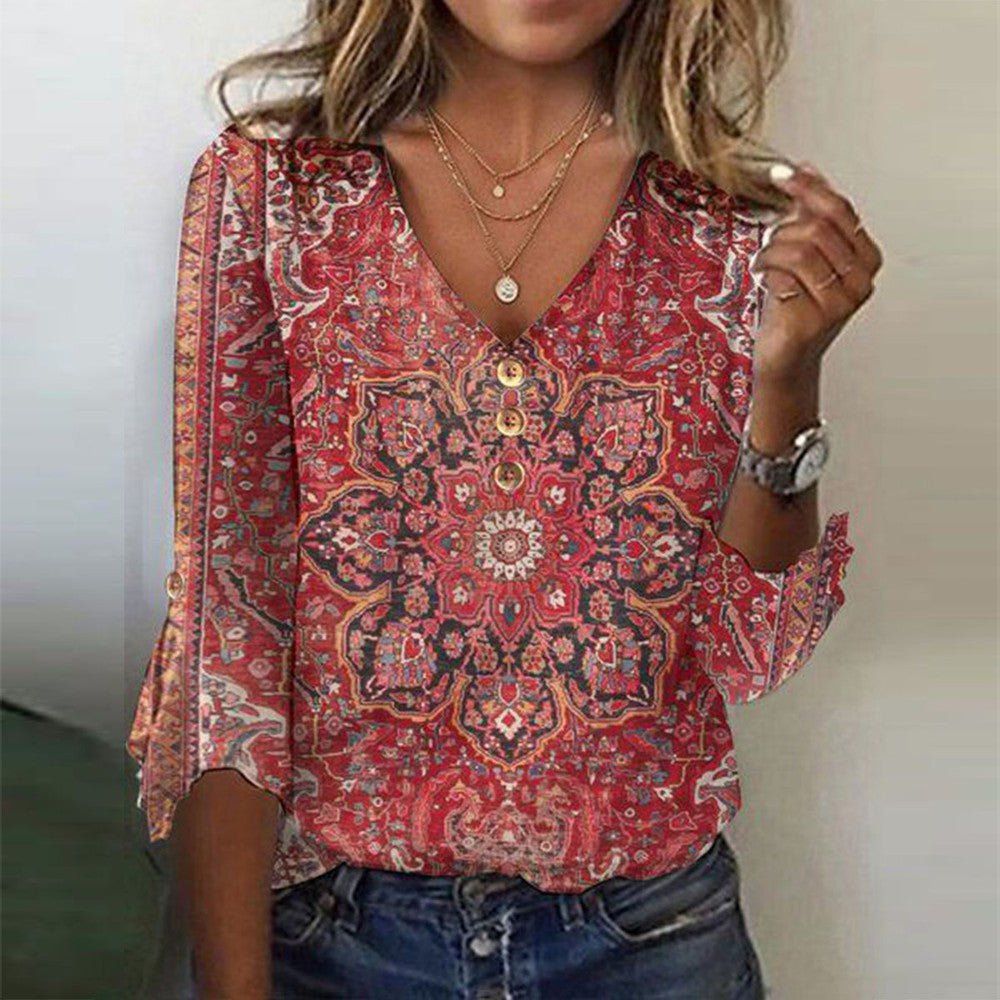 Audrey | Breezy Bohemian Summer Blouse with Flowing Fit
