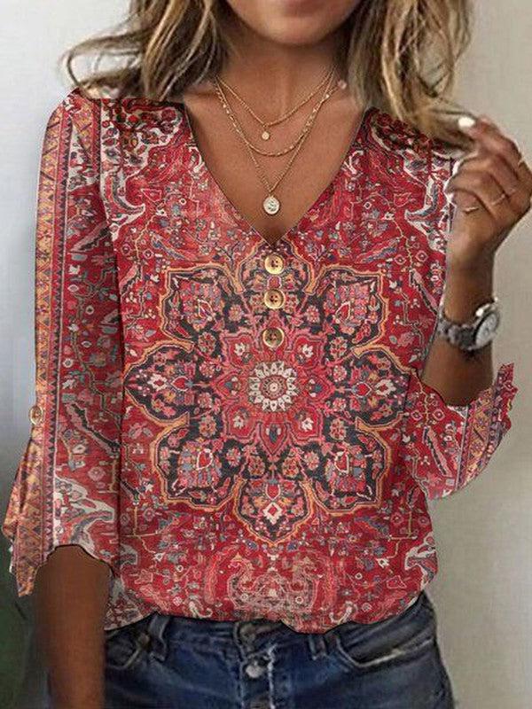 Audrey | Breezy Bohemian Summer Blouse with Flowing Fit