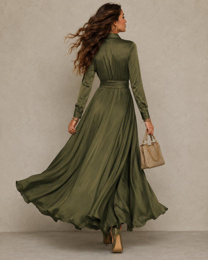 Hesper | Green Wrap Maxi Dress