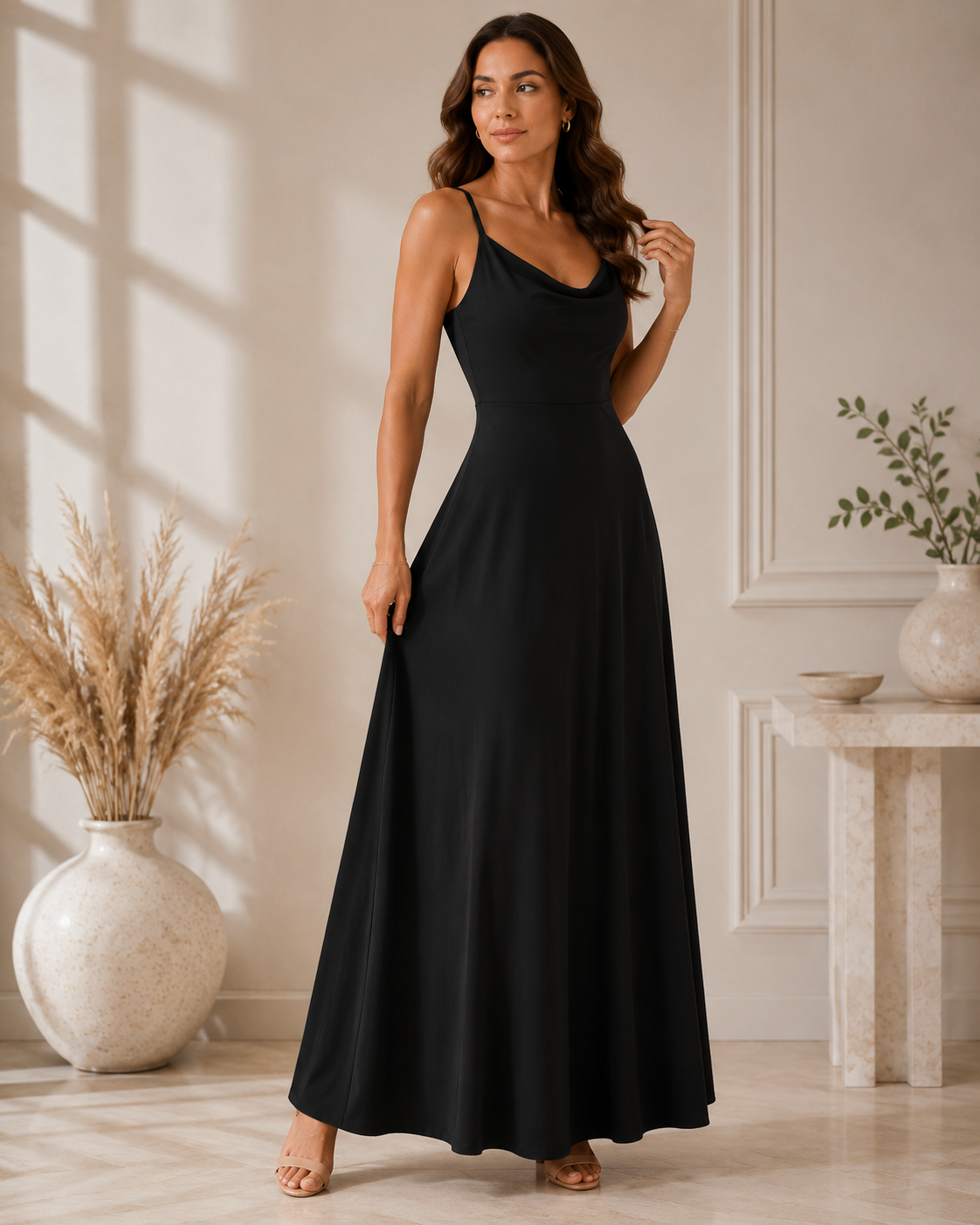 Sybil | Cowl Neck Maxi Dress