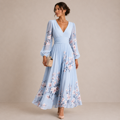 Emmeline | Puff Sleeve Midi Dress