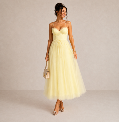 Ines | Cinched Waist Midi Dress