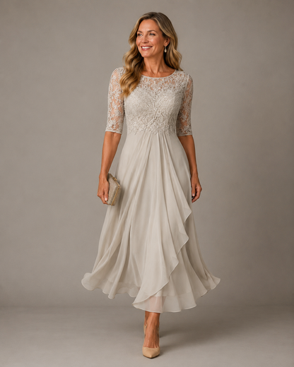 Cressida | Elegant lace midi dress for timeless style