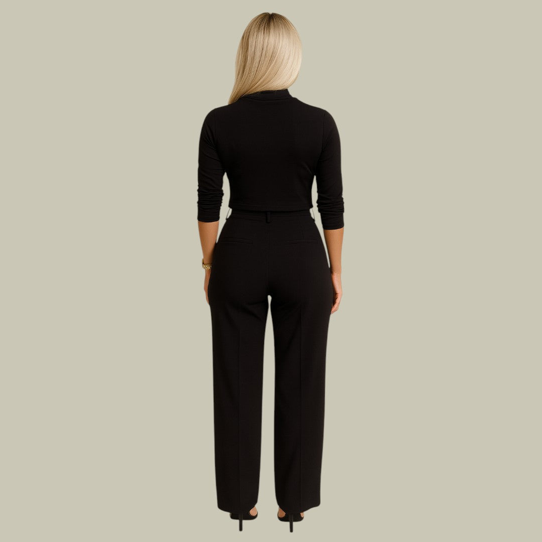 Ella | Stylish Cropped Top and Tailored Trousers Set
