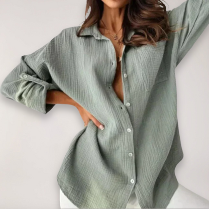 Hazel | Effortless Button-Up Shirt with Roll-Up Sleeves