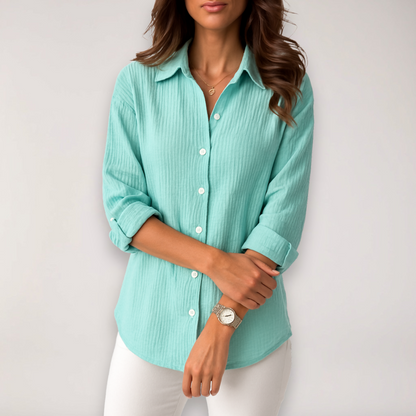 Hazel | Effortless Button-Up Shirt with Roll-Up Sleeves