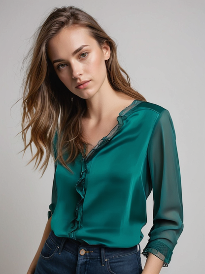 Isabella | Chic Ruffle Blouse with Flattering Sleeves