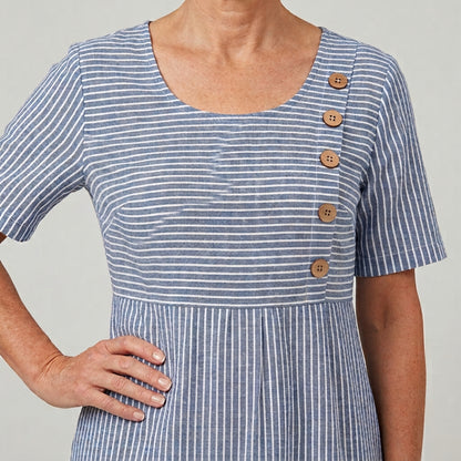 Isabelle | Refined coastal stripe midi dress
