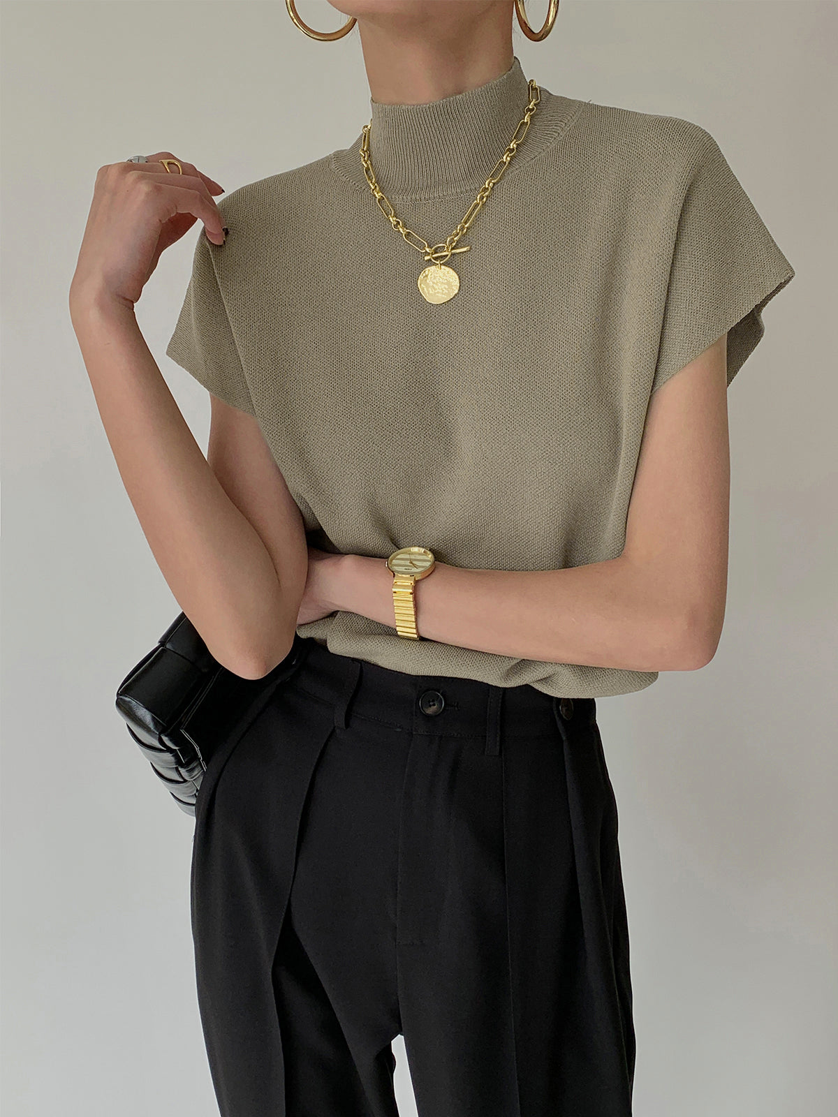 Michelle | Chic Mock Neck Top with Tailored Elegance